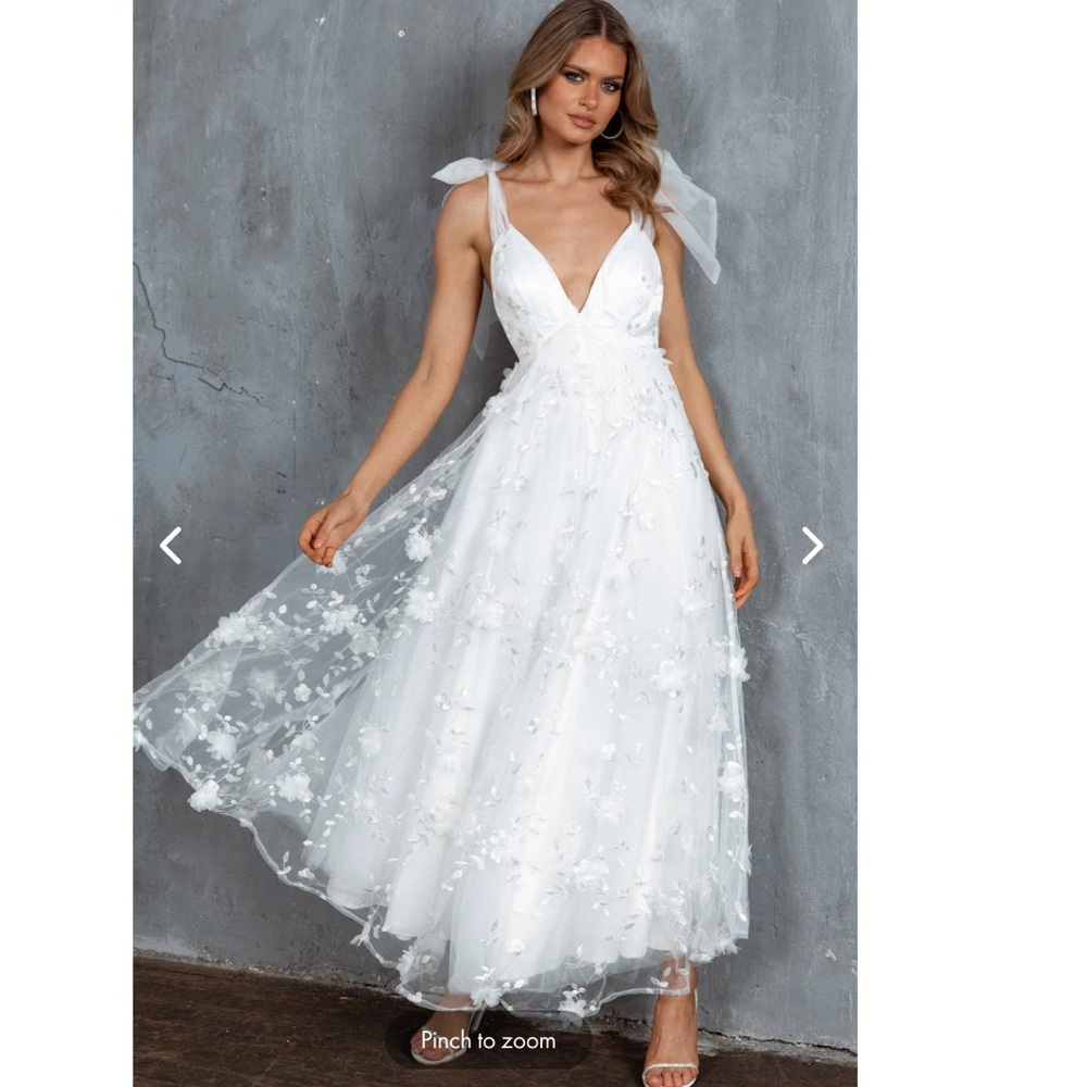 Chantilly Tied Shoulder Maxi Dress White